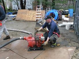 Banksville FD member operating Portable pond. -Mutual Aid to Banksville 3/14/10 (Photos Courtesy of Banksville FD) 